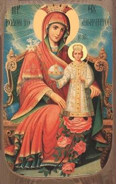 Икона Богоматери «Неувядаемая Роза», монастырь Эсфигмен, Афон